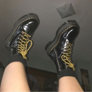 Vegan leather platform doc martins with bouncy soles